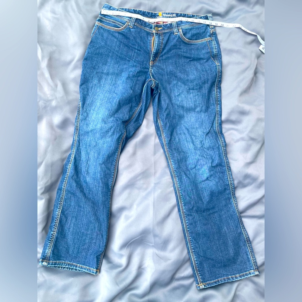 Carhartt Women’s Relaxed Fit Flannel Lined Jeans, Size 16